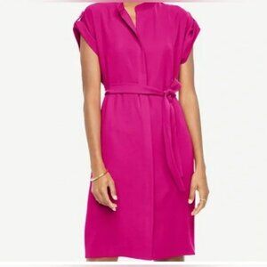 Ann Taylor Belted Shirt Dress small